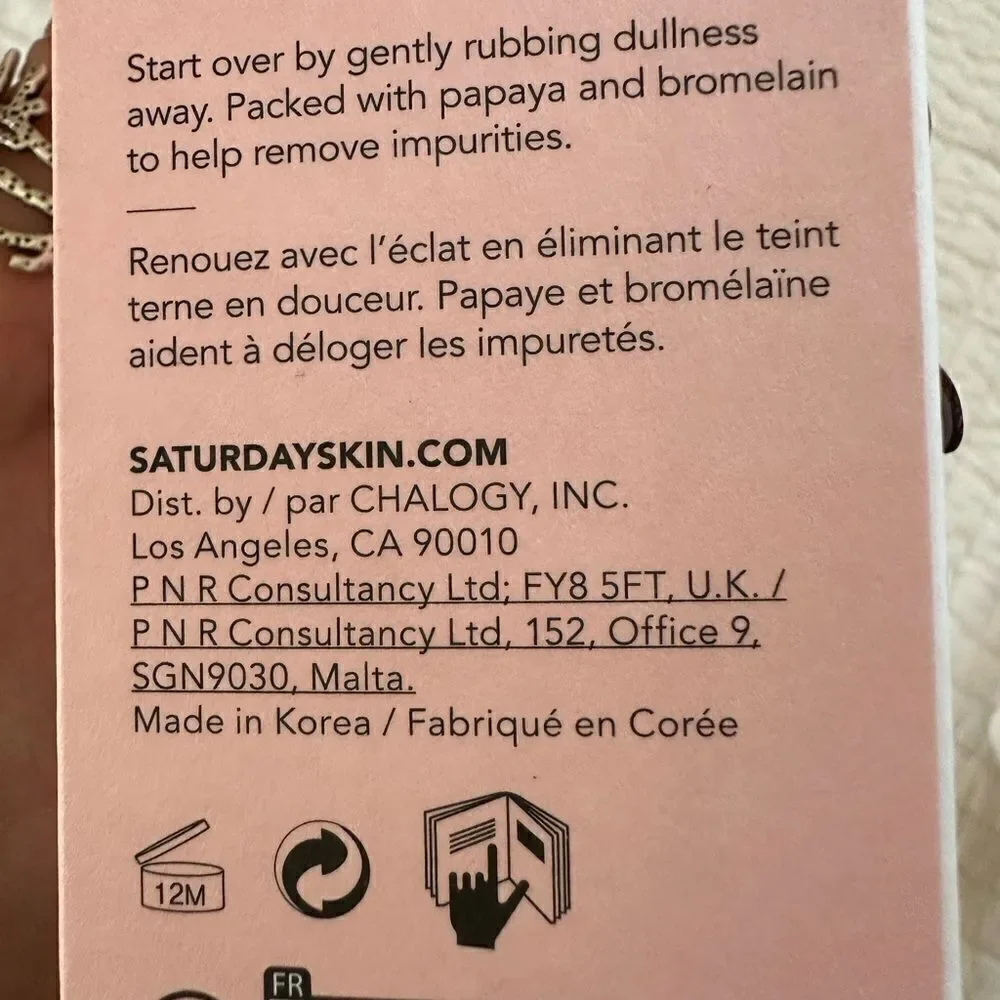 Saturday Skin Peel Gel Peptide Rub a Dub